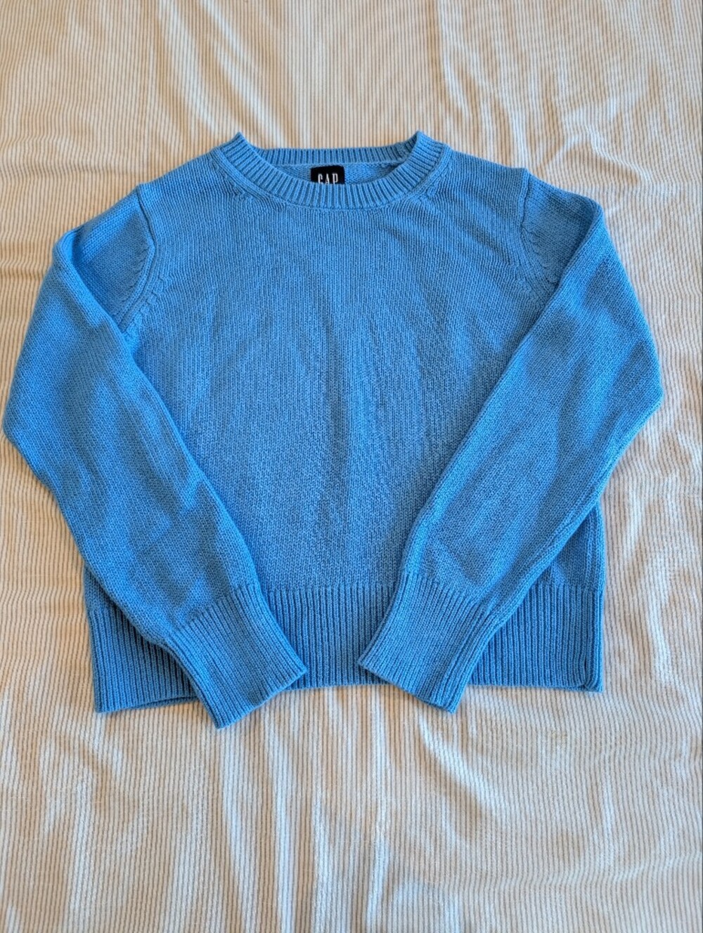 Gap Sky Blue Cropped Knit Sweater 100% Cotton Size XS NWOT